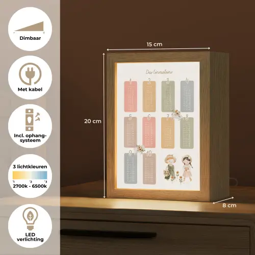 Educatief - Leren rekenen - Boerderij - Vermenigvuldigingstabel Light Box met kabel klein -USP_NL