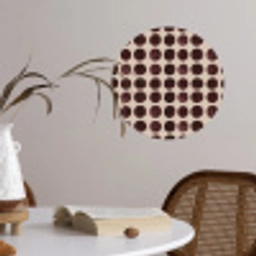 Stippen - Patroon - Bruin Wandcirkel behangsticker klein 186 -sfeer3