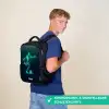Voetballer trapt met kracht in digitale vorm Rugzak - Zwart middel -sfeer9_DE