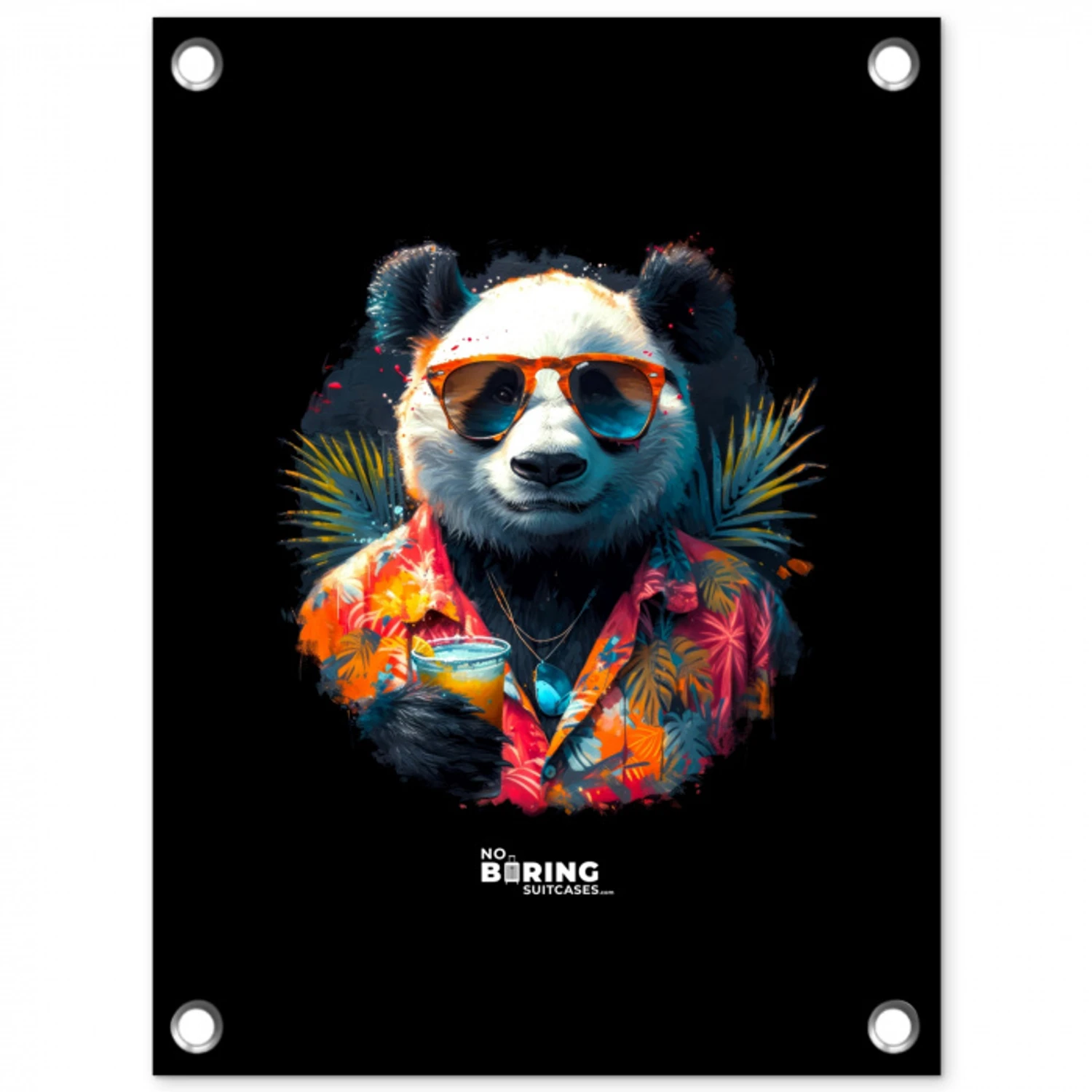 Panda als tropische straatkunst tuinposter los doek klein -3d