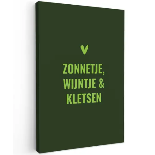 Donkergroen - Quote - Zon - Zomer Tuinposter op houten frame 2 cm dik klein -3d