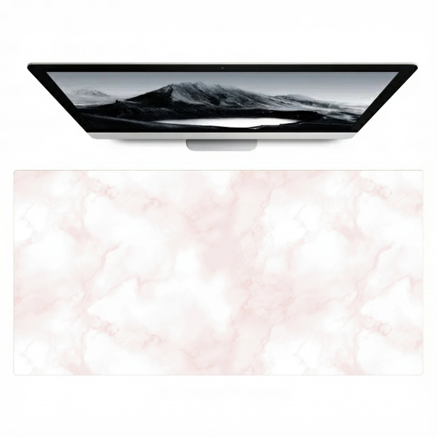 Wolkenstructuur - Roze - Marmer Muismat XXL klein 681 -zzz3d