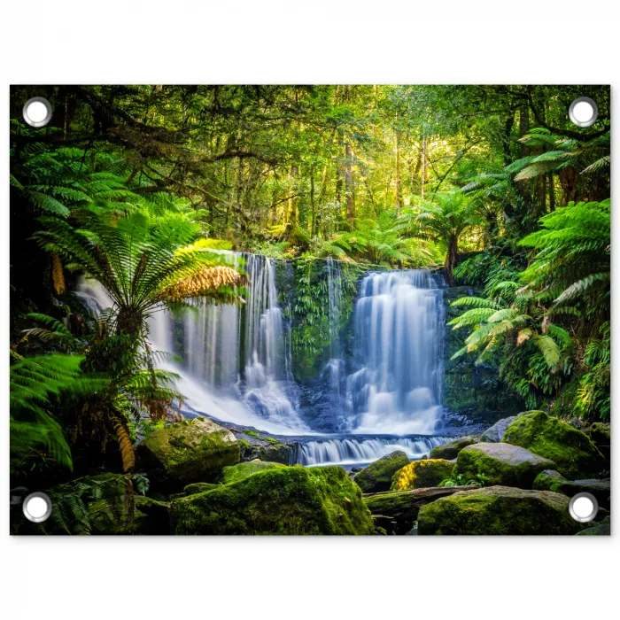 Jungle - Waterval - Australië - Planten - Natuur tuinposter los doek klein -3d