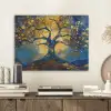 Boom - Levensboom - Blauw - Goud PET vilt klein -sfeer1