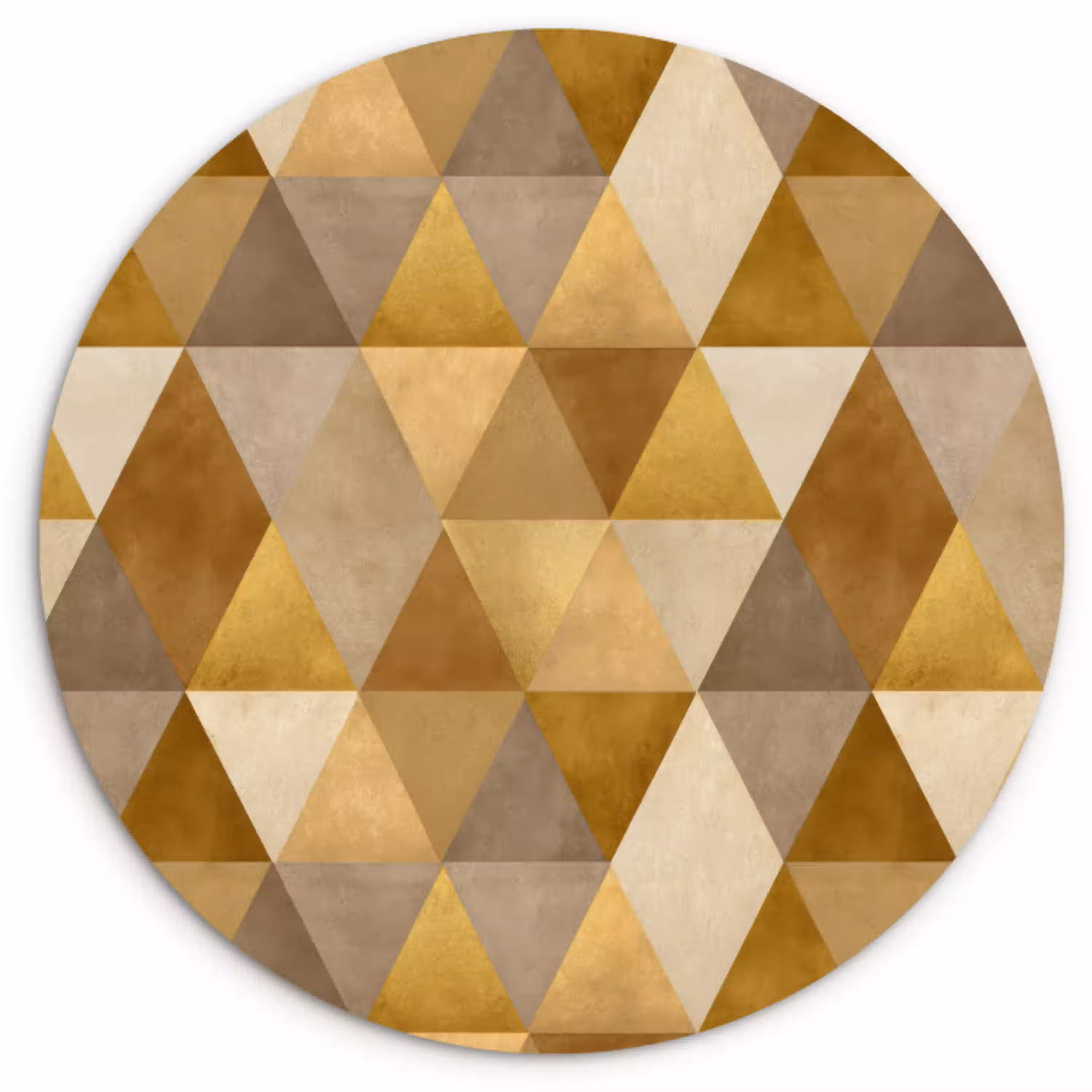 Geometrisch - Driehoek - Goud Wandcirkel kunststof plaat 5mm dik klein 188 -3d