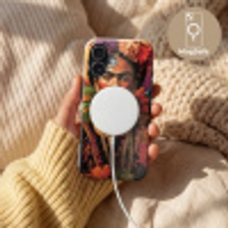 Vrouw - Bloemen - Papegaai - Schilderachtig Toughcase MagSafe Apple iPhone 17 klein -USP_MagsafeV