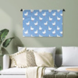Ganzen - Elegant - Blauw Wandkleed katoen klein 269 -sfeer7