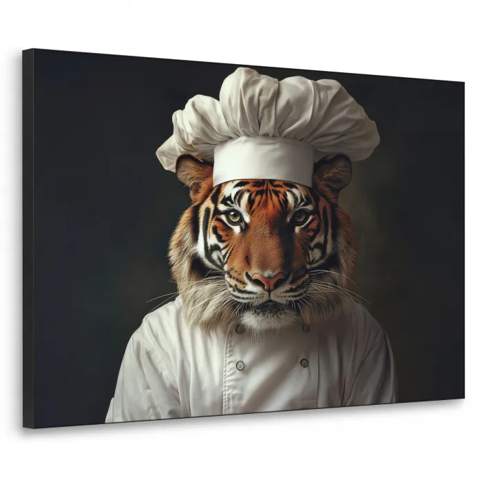 Tijger - Kokskleding - Bruin Textielframe - compleet frame klein -3d