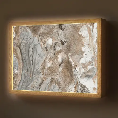 Abstract - Marmer - Wit - Bruin - Marmerlook Light Box met batterij (Wandlamp) middel -z3d_website