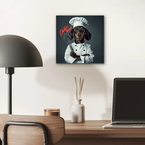 Quote - Neon - Hond - Kokskleding aluminium wit klein -sfeer5