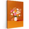 Vaas - Bloemen - Oranje Tuinposter op houten frame 2 cm dik klein -3d
