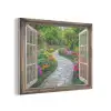 Doorkijk - Bloemen - Tuinpad - Natuur - Raam PET vilt klein -3d