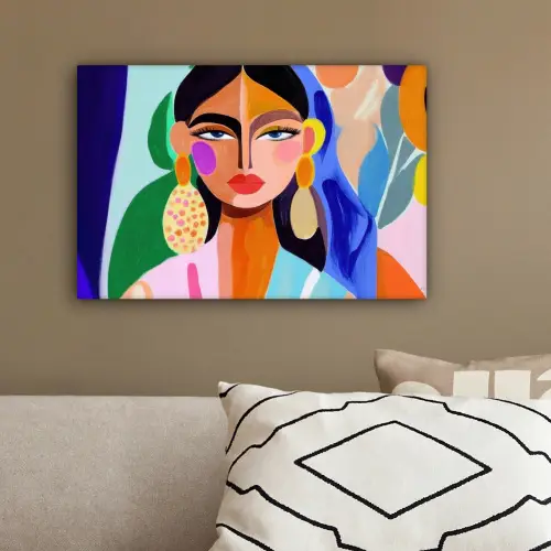 Portret - Vrouw - Modern canvas 2cm klein -sfeer3