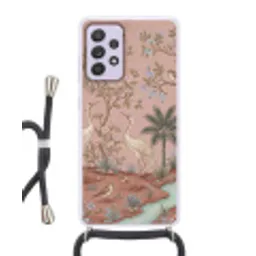 Nostalgisch - Reigers - Roze Hoesje Samsung Galaxy A52 5G met koord klein -3d