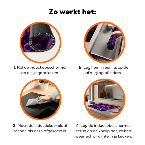 Paars - Bubbels - Schuim Inductie beschermer vinyl 3mm klein -zzzzzzz-td-werking