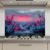 Schilderij - Zonsondergang - Bloemen - Rivier keuken achterwand spatscherm klein -3d_website