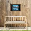 Doorkijk - Winterlandschap - Meer - Bergen - Uitzicht Tuinposter op houten frame 2 cm dik klein -sfeer4