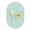 Wereldkaart - Realistisch - Blauw Wandcirkel Ovaal Forex klein -3d