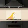Vogel - Minimalistisch - Geel keuken achterwand spatscherm klein -sfeer1