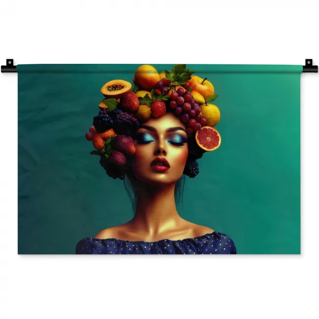 Vrouw - Hoodtooi - Tropisch - Fruit - Druiven Wandkleed katoen klein -zz3d