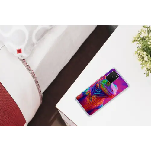 Kameleon - Dieren - Neon - Kleur Telefoonhoesje Samsung Galaxy S10 Lite klein -kamerS10Lite