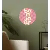 Bonjour - Stippen - Roze- Geel Wandcirkel behangsticker klein -sfeer2