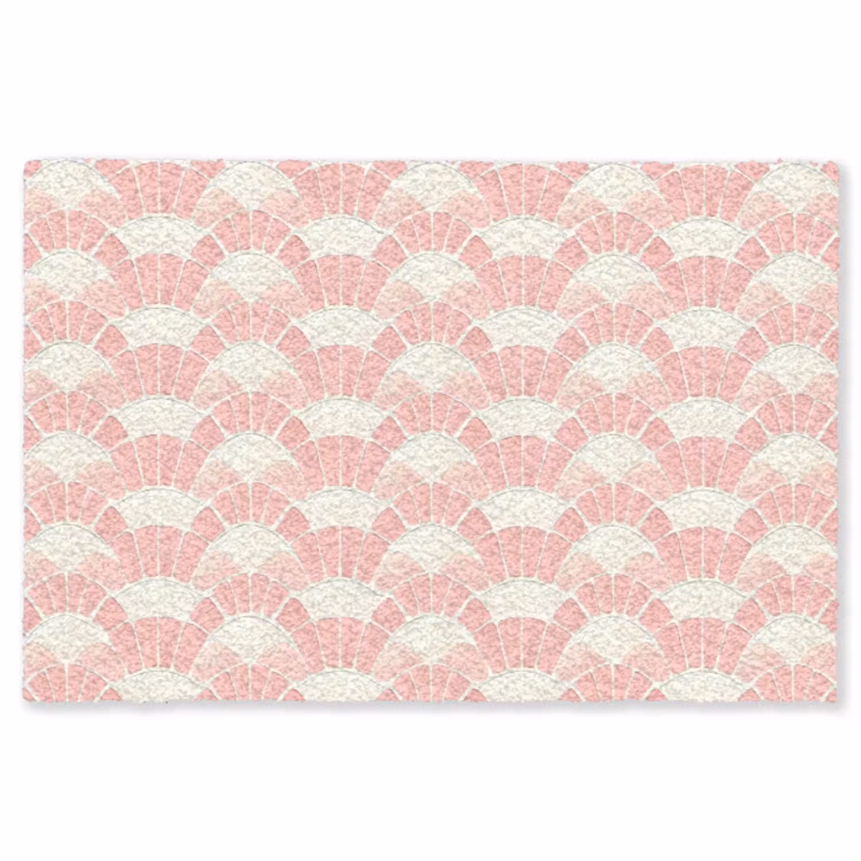 Roze - Waaiers - Mozaïek - Patroon Vloerkleed Rechthoek klein 1091 -3d