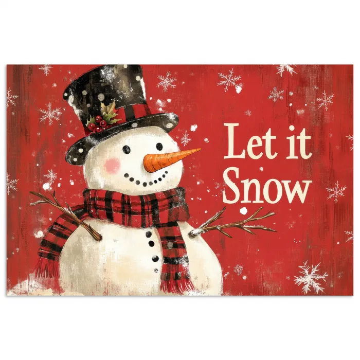 Sneeuwpret - Winter - Sneeuwpop poster papier klein -3d