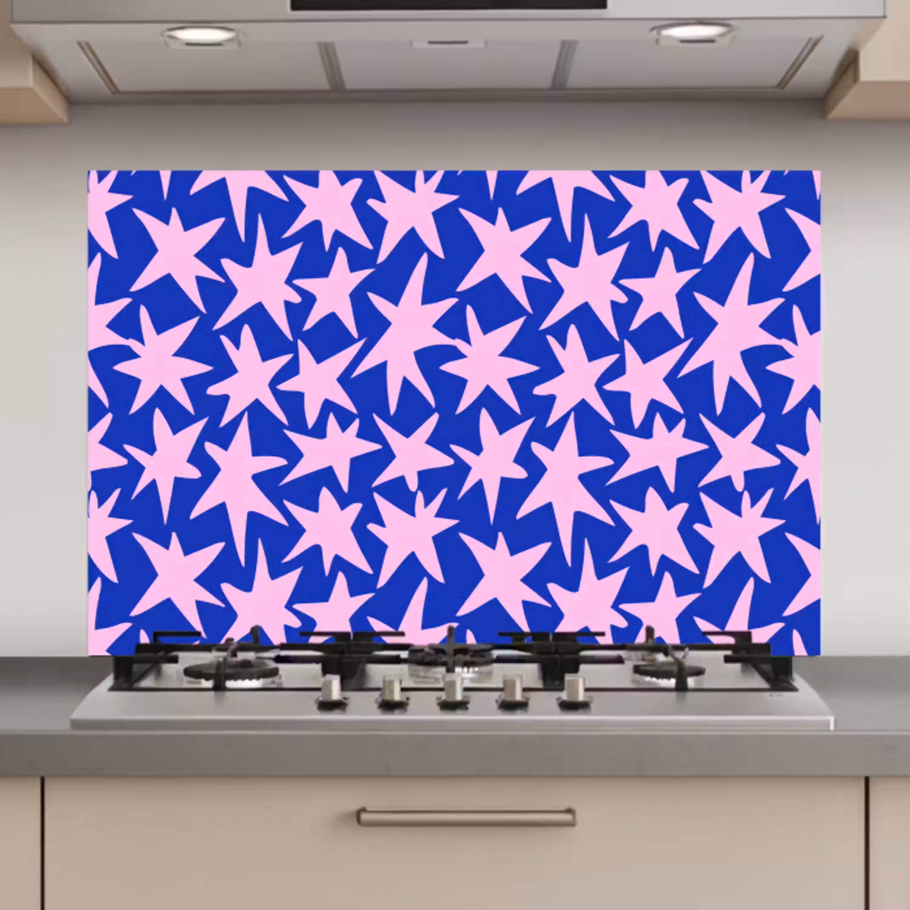 Modern - Sterren - Blauw keuken achterwand spatscherm klein 900 -3d_website