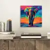 Olifant - Kleurrijk - Lucht - Abstract aluminium wit klein -sfeer1