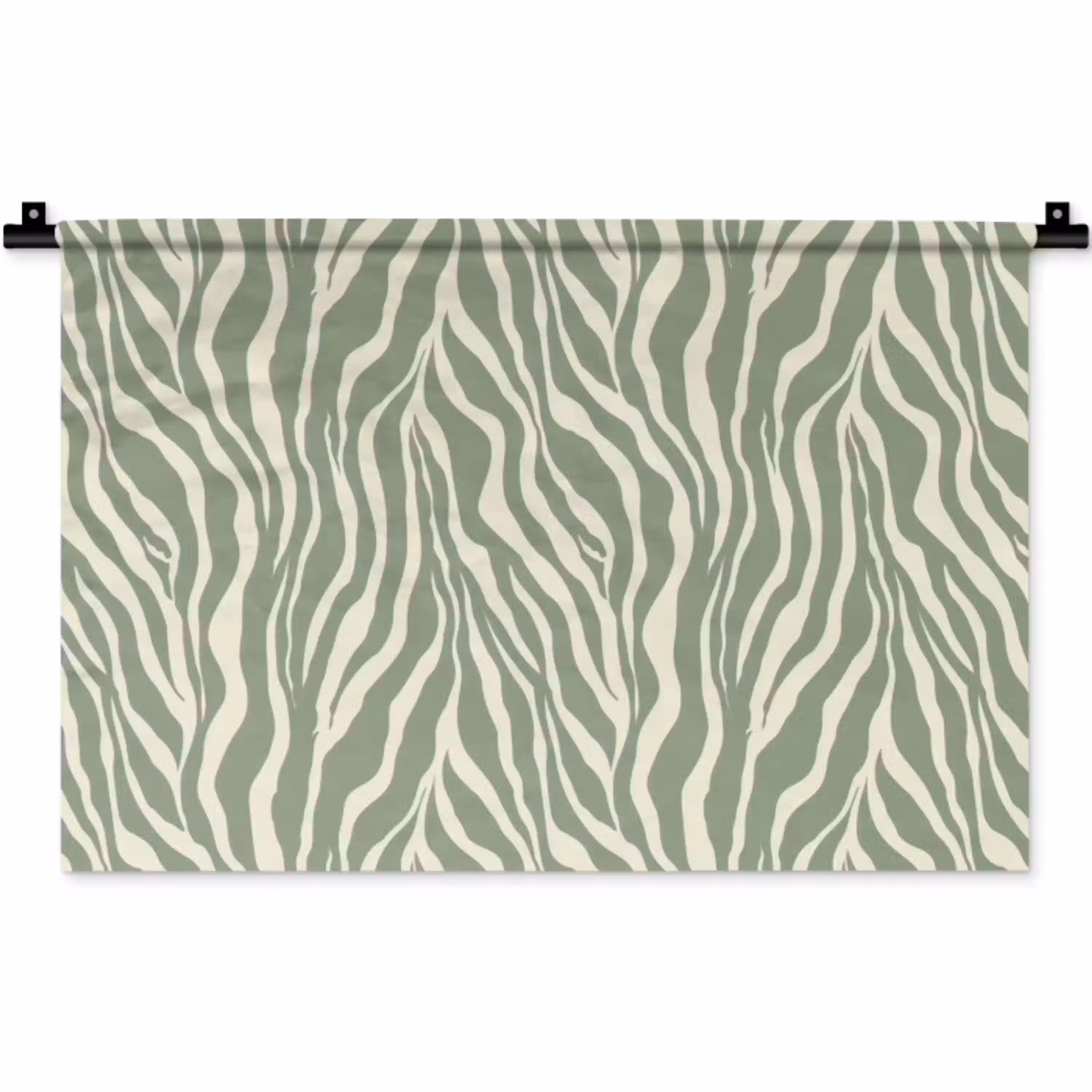 Zebra - Motief - Groen Wandkleed katoen klein 269 -zz3d