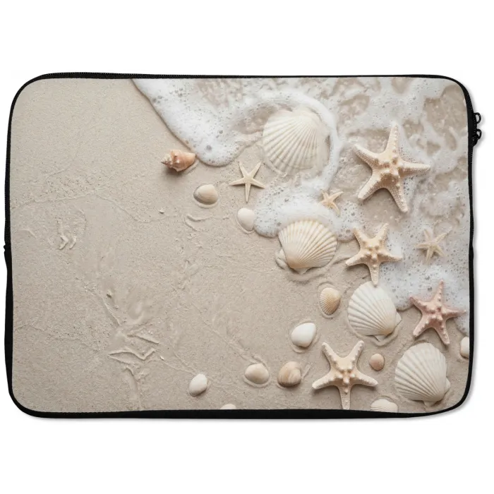 Schelpen - Zeesterren - Strand laptophoes neopreen klein -zkaufland3dotto