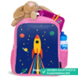 Raket - Sterren - Planeet - Ruimte Kinderrugzak - Roze middel -inhoud_DE
