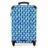 Blauw patroon op mintgroen NBS - Handbagage koffer - Volwassenen Unisex middel -productfoto_recht