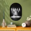 Theaterzaal - Mist - Spotlights - Zwart Wandcirkel Ovaal Forex klein -sfeer2