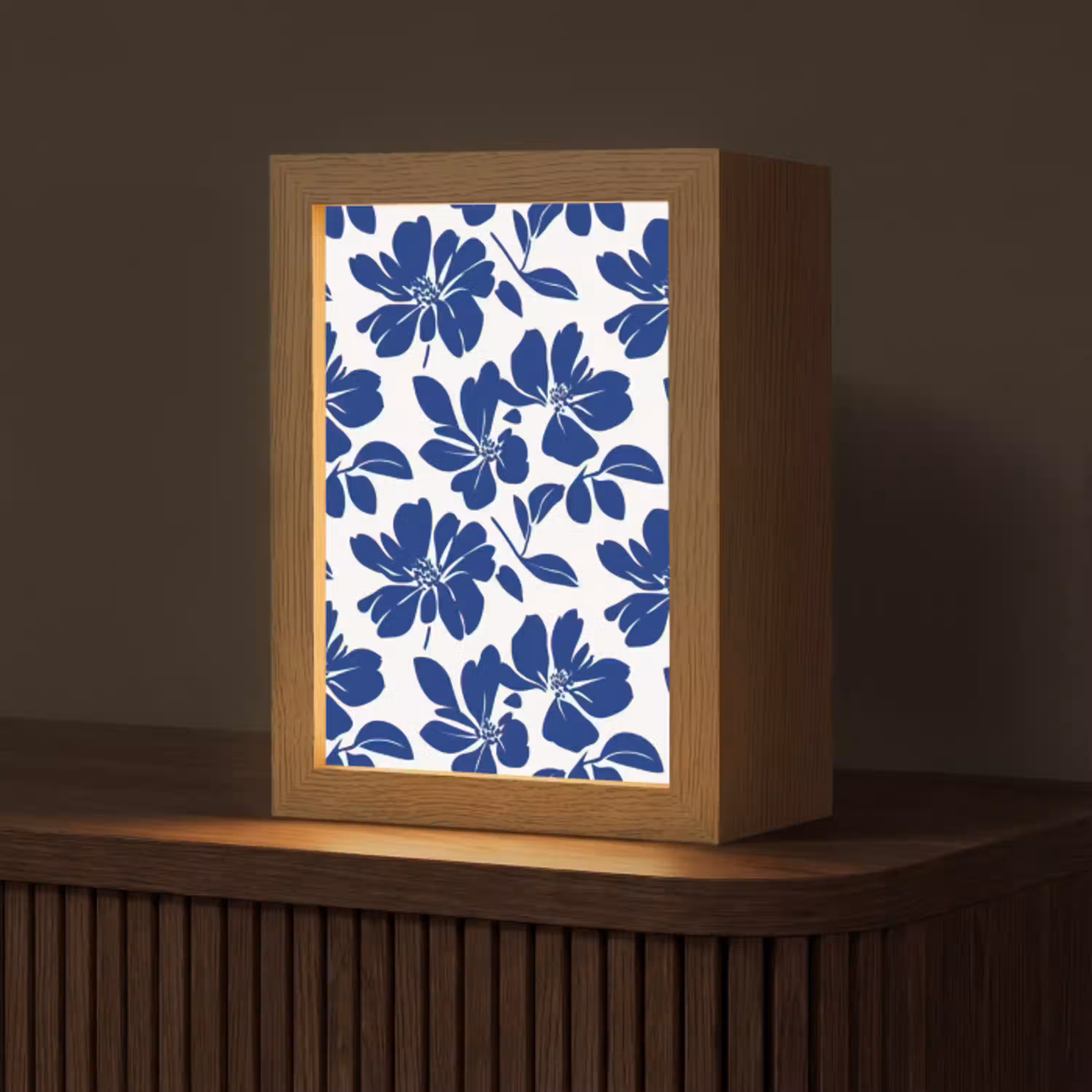 Floraal - Modern - Blauw Light Box met kabel (Tafellamp) klein 925 -z3d_website