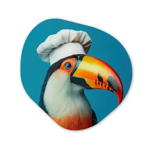 Toekan - Papegaai - Vogel - Koksmuts Wandcirkel Organisch Forex 3mm klein -3d