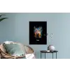 Hert met gewei tussen graffiti spray Muursticker klein -plant