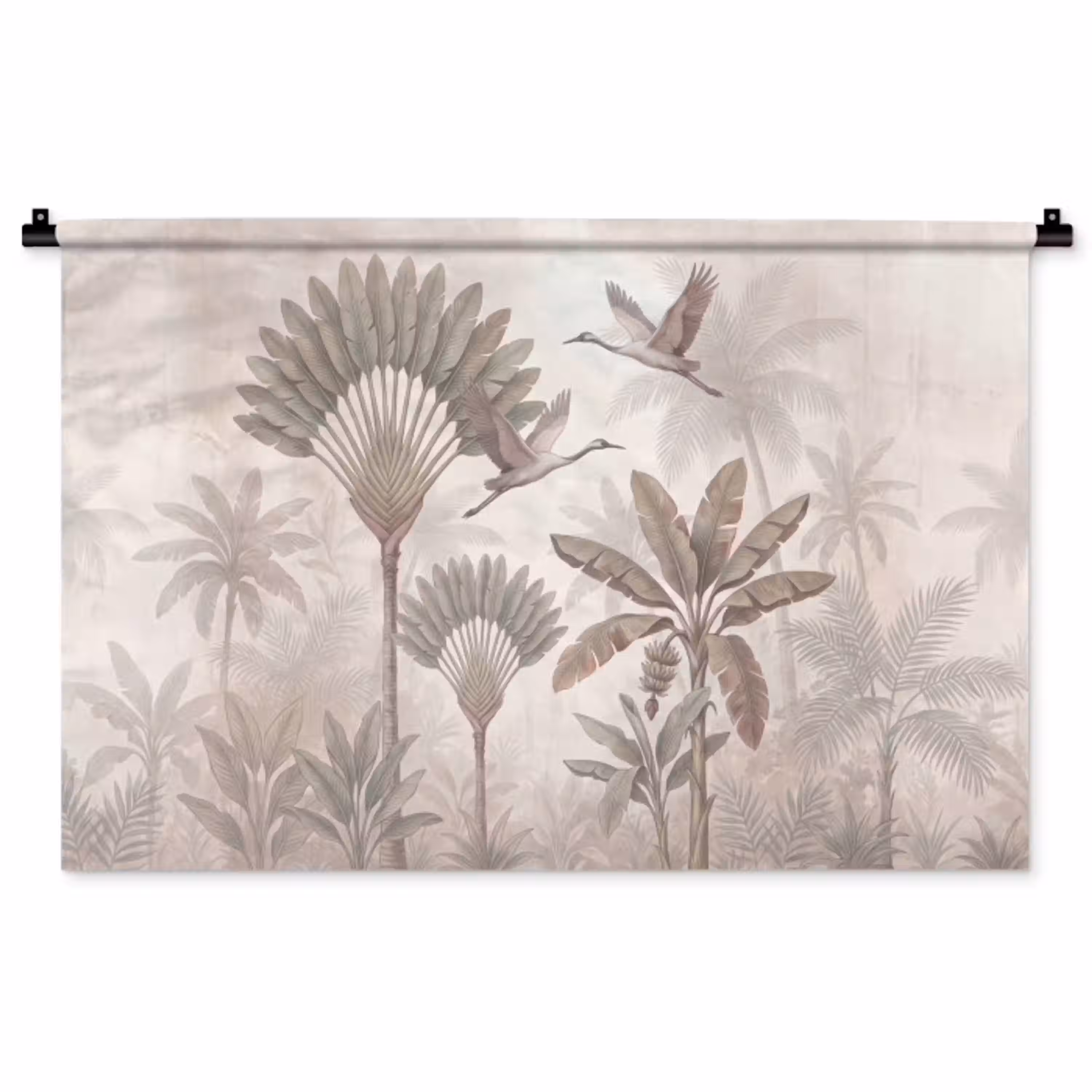 Vogel - Tropisch - Jungle - Natuur - Beige Wandkleed katoen middel -zz3d
