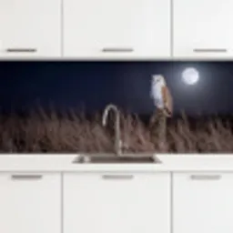 Kerkuil - Maan - Nacht keuken achterwand 2 middel -3d