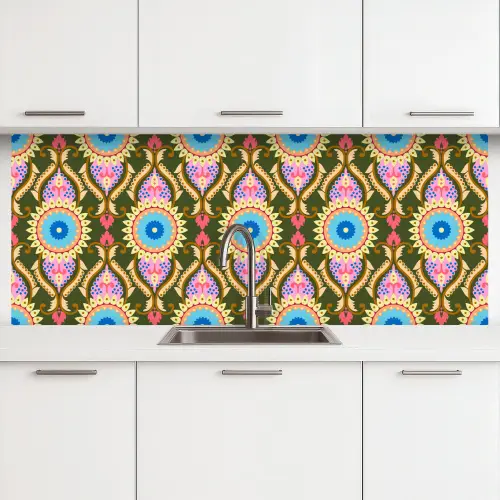 Design - Orient - Retro keuken achterwand 2 middel 871 -3d