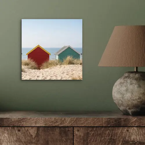 Strand - Huisjes - Kleurrijk - Duinen aluminium wit klein -sfeer2