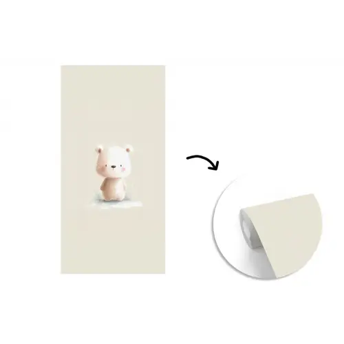 Beertje - Sneeuwvlokje - Wit - Pluizig fotobehang vinyl groot -3d