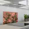 Kolibries - Bloemen - Groen - Roze keuken achterwand spatscherm klein -3d_schuin