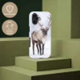 Rendier - Gewei - Toendra - Sneeuw - Wild Toughcase MagSafe Apple iPhone 17 klein -USP_PrintM_NL