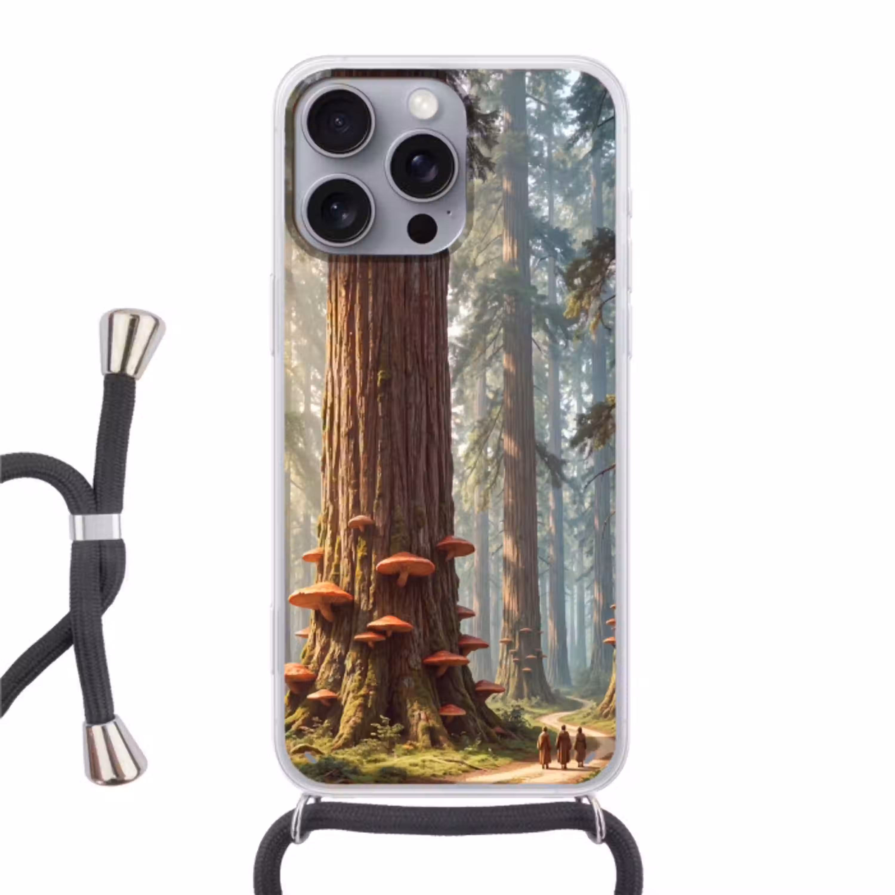 Bos - Bomen - Natuur Hoesje iPhone 16 Pro Max met koord klein -3d