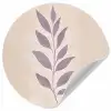 Tak - Bladeren - Minimalistisch - Beige Wandcirkel behangsticker klein -3d