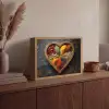 Houten - Hart - Kleurrijke - Specerijen Light Box met batterij (Wandlamp) middel -sfeer2