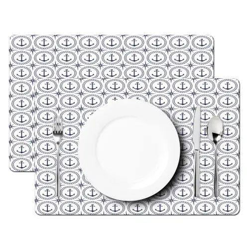 Anker - Haven - Blauw - Wit Placemat vinyl groot 368 -zzsfeer2_Kitchenyeah-website