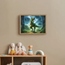 Dino - Jongens - Groen - Blauw - T-Rex Light Box met batterij (Wandlamp kind) middel -sfeer2_kind